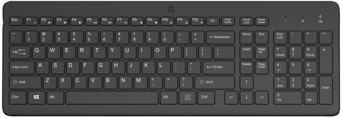 Безжична клавиатура HP 225, 2.4 GHz, БДС Кирилизация, Чернана ниска цена с бърза доставка - BestPC.BG