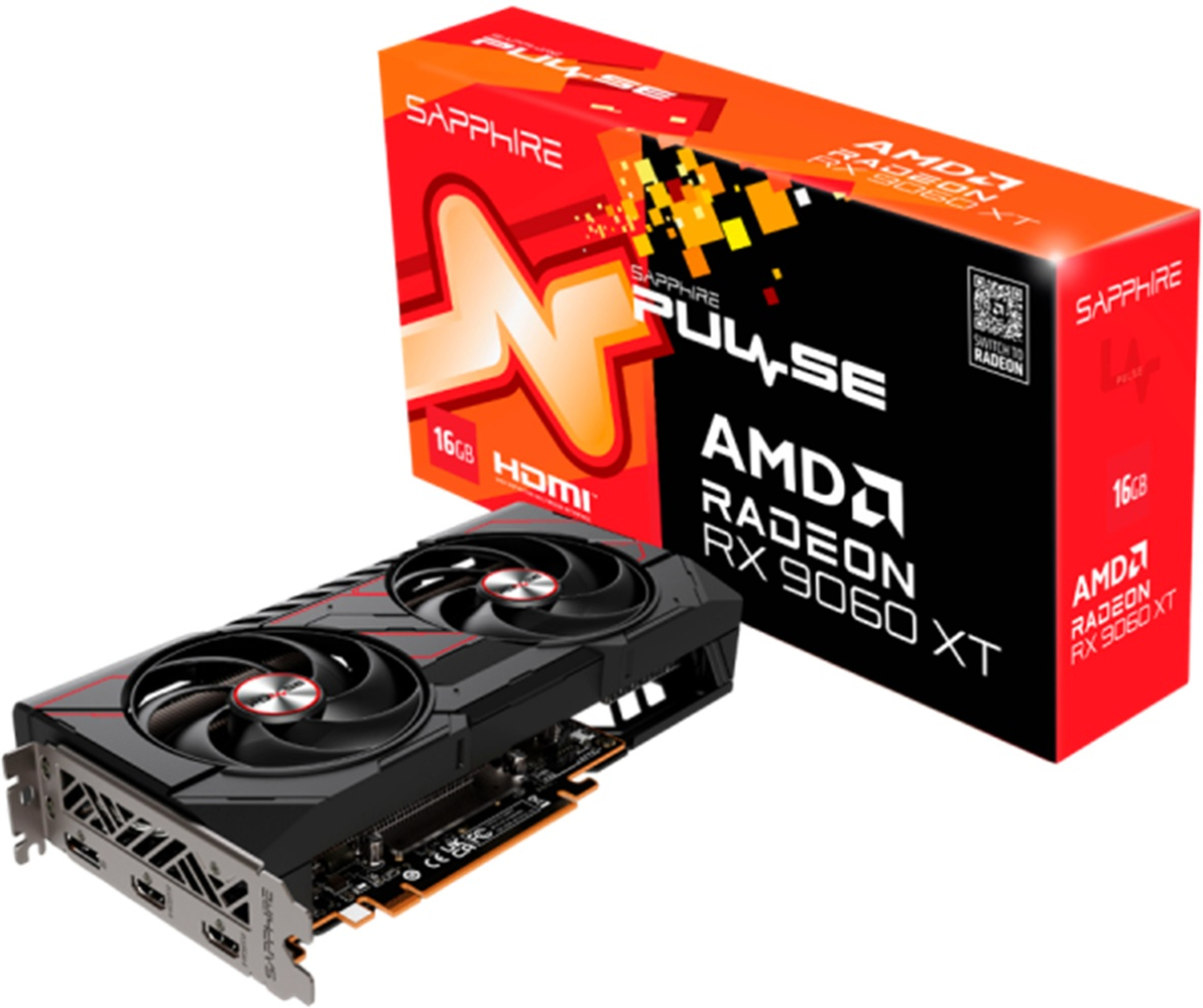 Видеокарта SAPPHIRE PULSE AMD RADEON RX 9060 XT GAMING OC 16GB DUAL, PCI-E 5.0 x16, 7680 x 4320, 128-bit, 2x HDMI, DisplayPortна ниска цена с бърза доставка - BestPC.BG