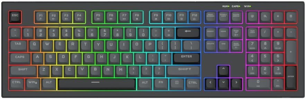 Клавиатура Геймърска Redragon Crux K518-RGB-GB, RGB осветление, мембранна, черенна ниска цена с бърза доставка - BestPC.BG