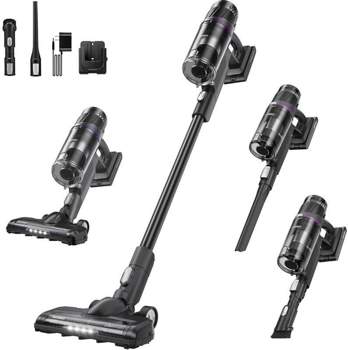 Прахосмукачка Eureka NEC520, 200W, вертикална, без торбичка, 20.3 kPa, 2000 mAh, черенна ниска цена с бърза доставка - BestPC.BG