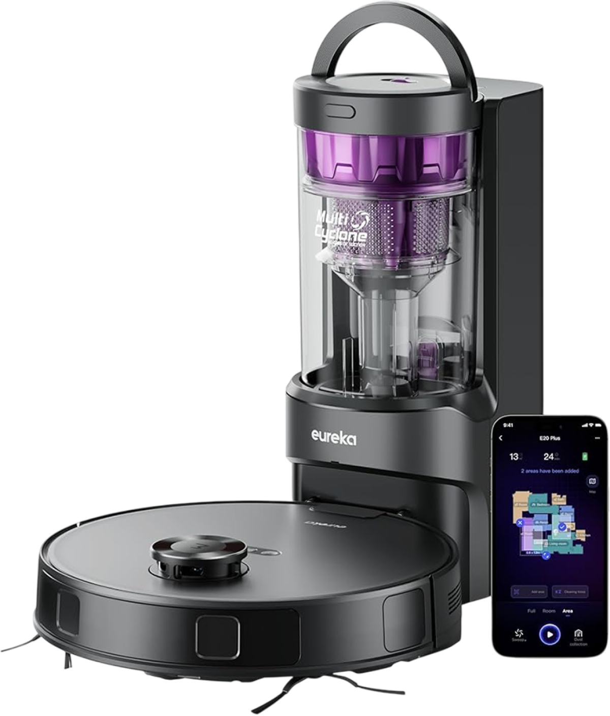 Прахосмукачка Eureka NERE20PLUSBK роботизирана и моп, комбинирана, 8000Pa всмукване, черенна ниска цена с бърза доставка - BestPC.BG