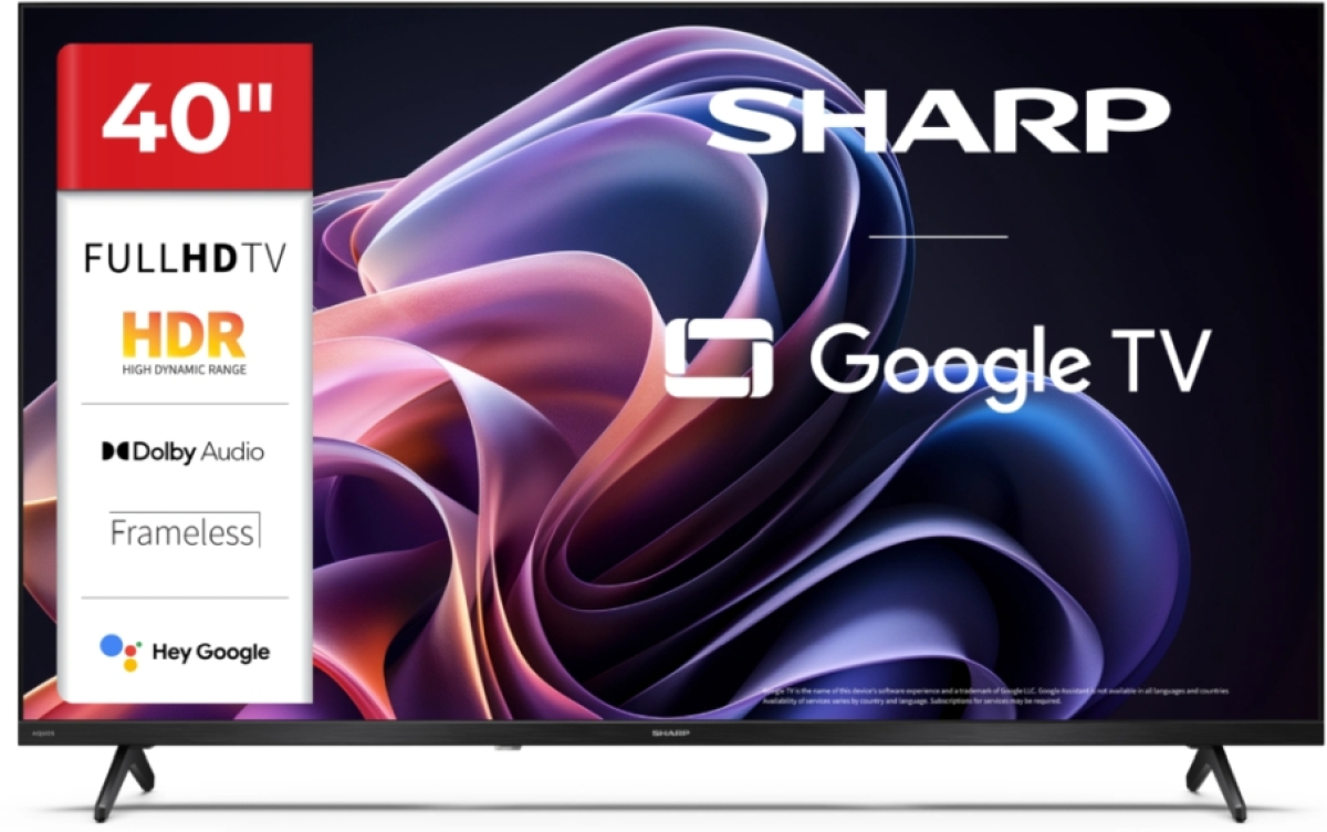 Телевизор Sharp 40HF2265E, 40" LED GOOGLE TV, FHD 1920 x 1080, Frameless, 1 000 000:1, DVB-T-T2-C-S-S2, Speaker 2x8Wна ниска цена с бърза доставка - BestPC.BG