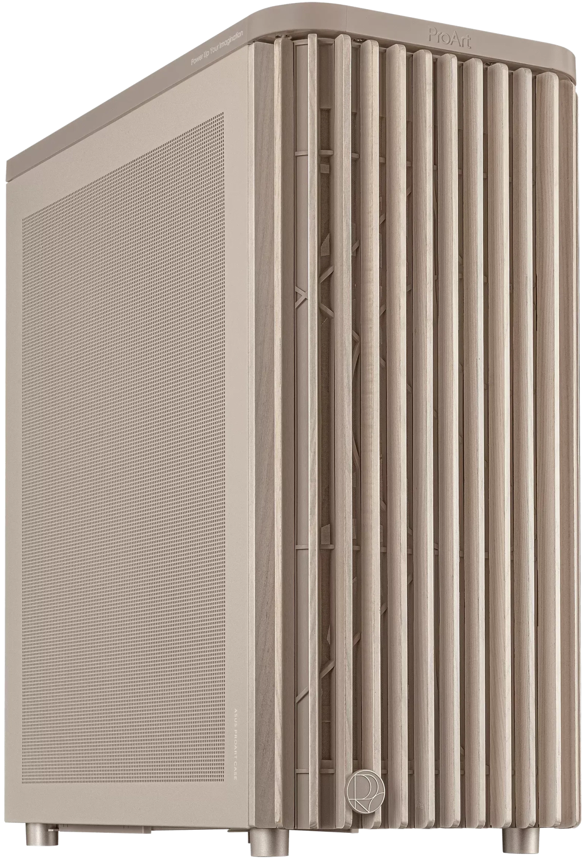 Кутия ASUS ProArt PA401 Wood Edition Beige - Mesh Panel, Mid Tower, ATX, 3х вентилатора, 2x 2.5\'\', 2x 2.5"/3.5", бежавна ниска цена с бърза доставка - BestPC.BG