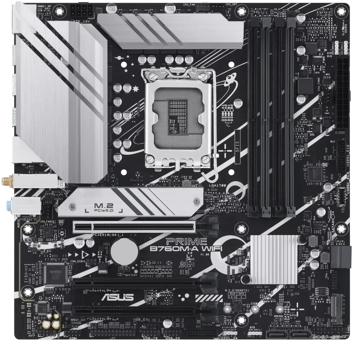 Дънна платка ASUS PRIME B760M-A WIFI DDR5, LGA 1700на ниска цена с бърза доставка - BestPC.BG