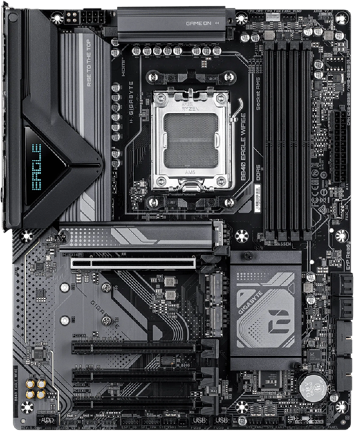 Дънна платка GIGABYTE B840 EAGLE WF6E - 4xDDR5, 4xSATA3, RAID, HDMI, DP, 3xM2, GLAN, 4xPCIEx16, WiFiна ниска цена с бърза доставка - BestPC.BG