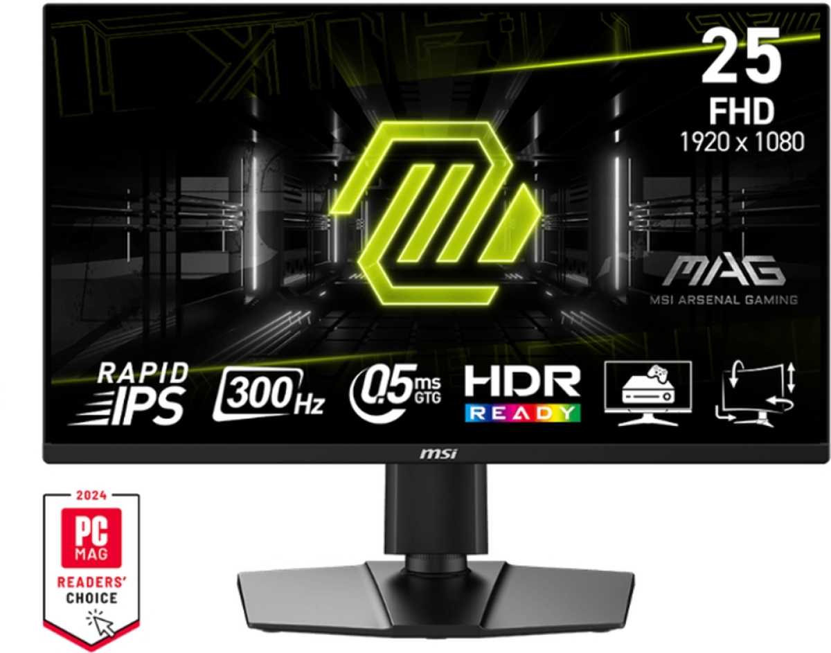 Монитор MSI MAG 255PXF, 24.5", 0.5ms, 300Hz, Rapid IPS, 1920x1080 (FHD), 16:9, 250 nits, VESA, Черенна ниска цена с бърза доставка - BestPC.BG