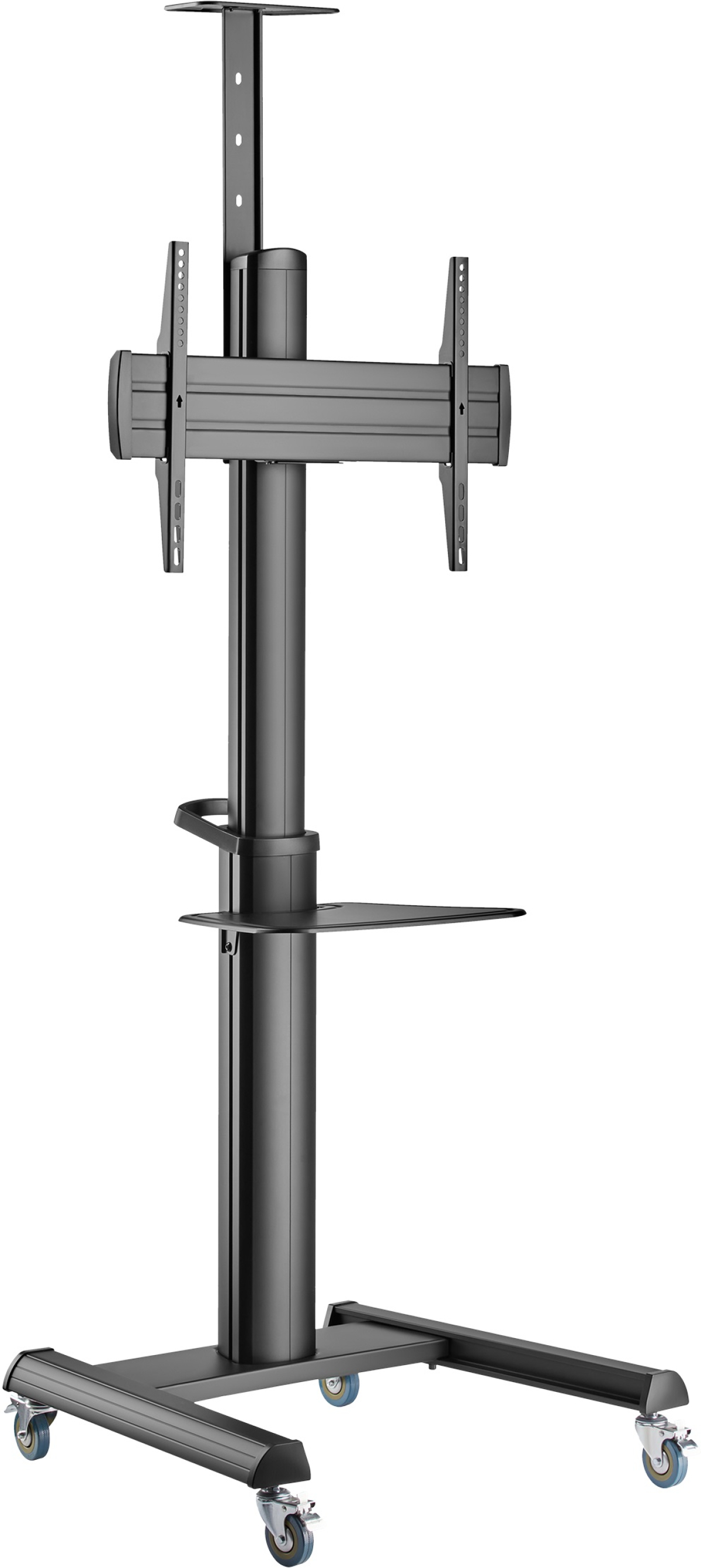 Стойка за телевизор SBOX FS-446-2, MOBILE FLOOR STAND, 70kg, 37-70", черенна ниска цена с бърза доставка - BestPC.BG