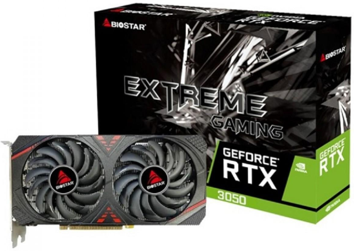Видеокарта BIOSTAR GeForce RTX 3050 6GB GDDR6, PCI-E 4.0 x16, 96-бита, HDMI, DVI-D, DPна ниска цена с бърза доставка - BestPC.BG