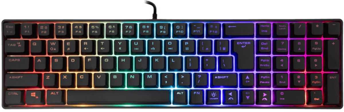 Клавиатура WHITE SHARK GLADIUS-US, геймърска, мембранна, ефект на дъгата, USB 2.0, черенна ниска цена с бърза доставка - BestPC.BG