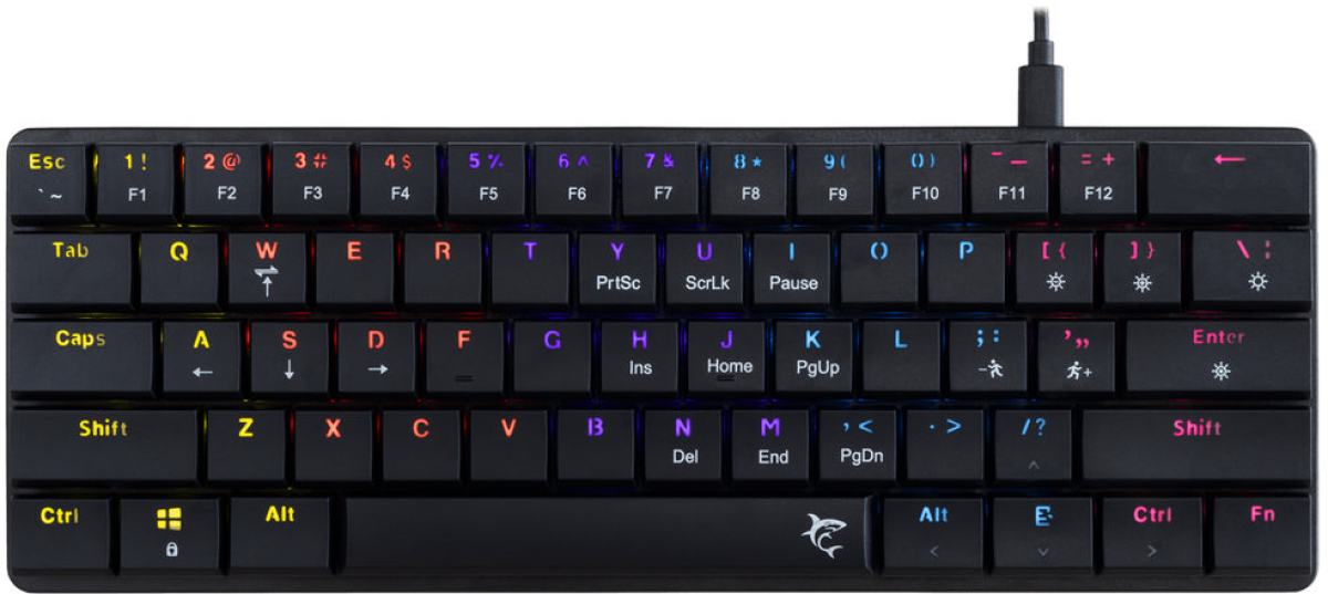 Клавиатура WHITE SHARK NAGAMAKI-B-US-BROWN.SW, механична, кафяви суичове, ефект на дъгата, черенна ниска цена с бърза доставка - BestPC.BG