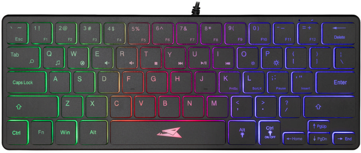 Клавиатура BARACUDA SEAHORSE-B, мембранна, дъгова подсветка, USB 2.0, 64 клавиша, черенна ниска цена с бърза доставка - BestPC.BG