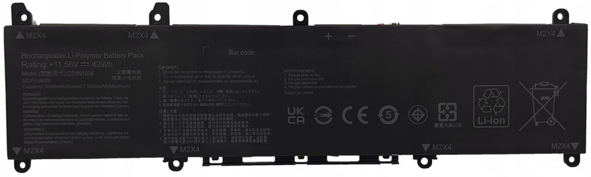 Батерия за лаптоп Asus, 3 клетки, 11.4V, 41Wh - C31N1806на ниска цена с бърза доставка - BestPC.BG