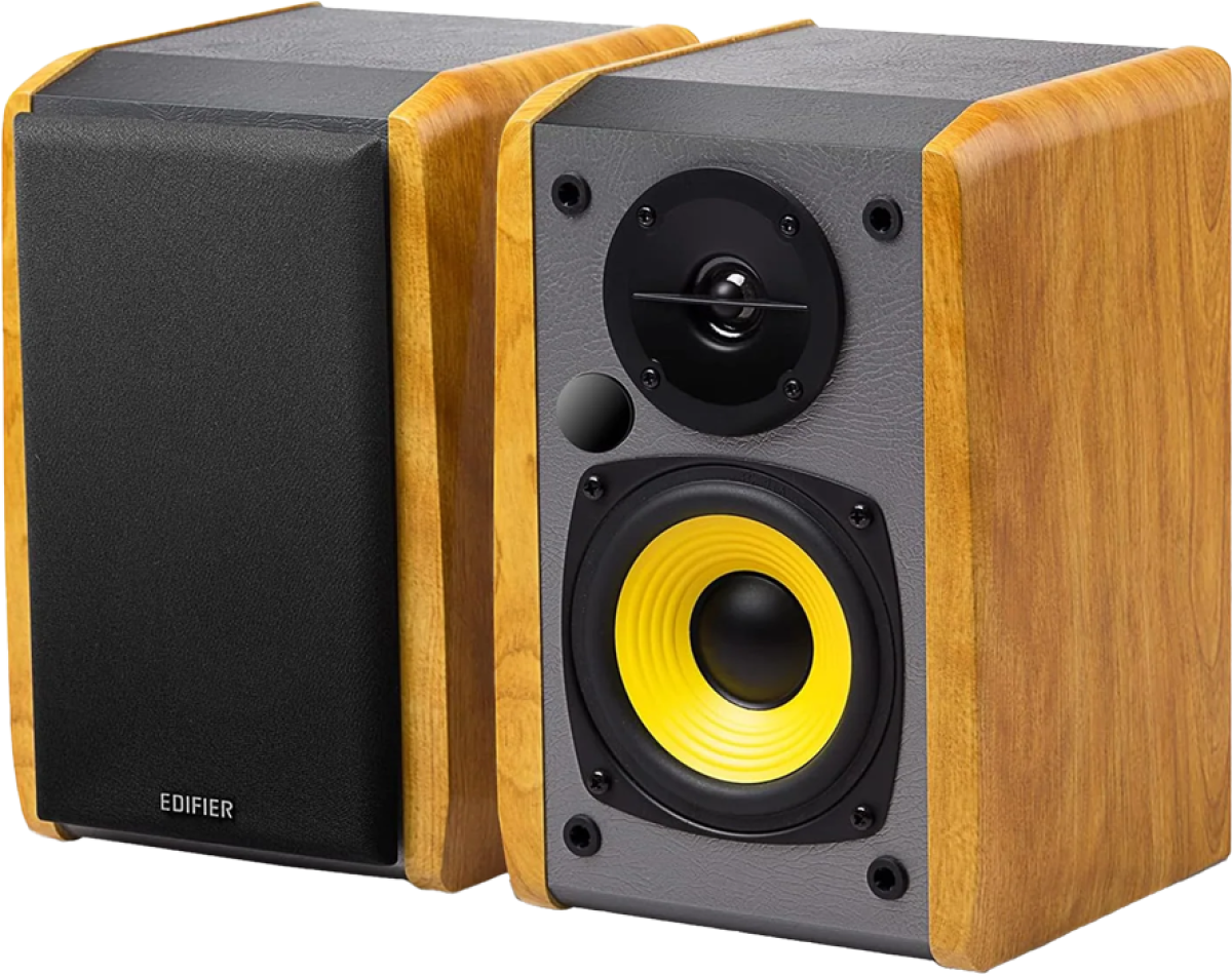 Edifier R1010BT, Bluetooth V5.1, 2х RCA, 4" средно-басови високоговорители, 24 W RMS, кафявна ниска цена с бърза доставка - BestPC.BG
