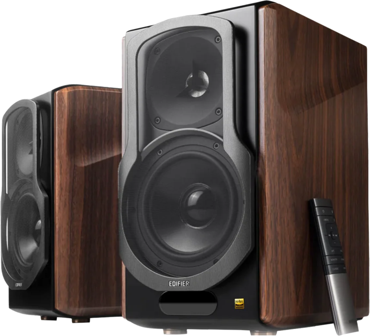 Edifier S2000MKIII Active Bookshelf, Bluetooth V5.0, двойни RCA входове, 130 W RMS, кафявна ниска цена с бърза доставка - BestPC.BG