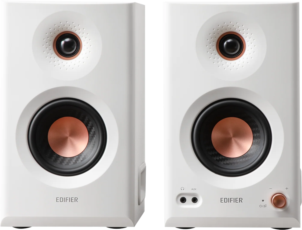 Bluetooth Колонкa Edifier MR5 Active Studio Monitors (Tri-amped), BT V6.0, Balanced XLR, Balanced TRS, RCA and AUX, 5-inch woofers, Бялна ниска цена с бърза доставка - BestPC.BG