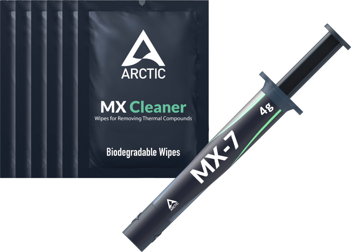 Термо паста ARCTIC MX-7 + 6 х МX Cleaner - 4g - Сивна ниска цена с бърза доставка - BestPC.BG
