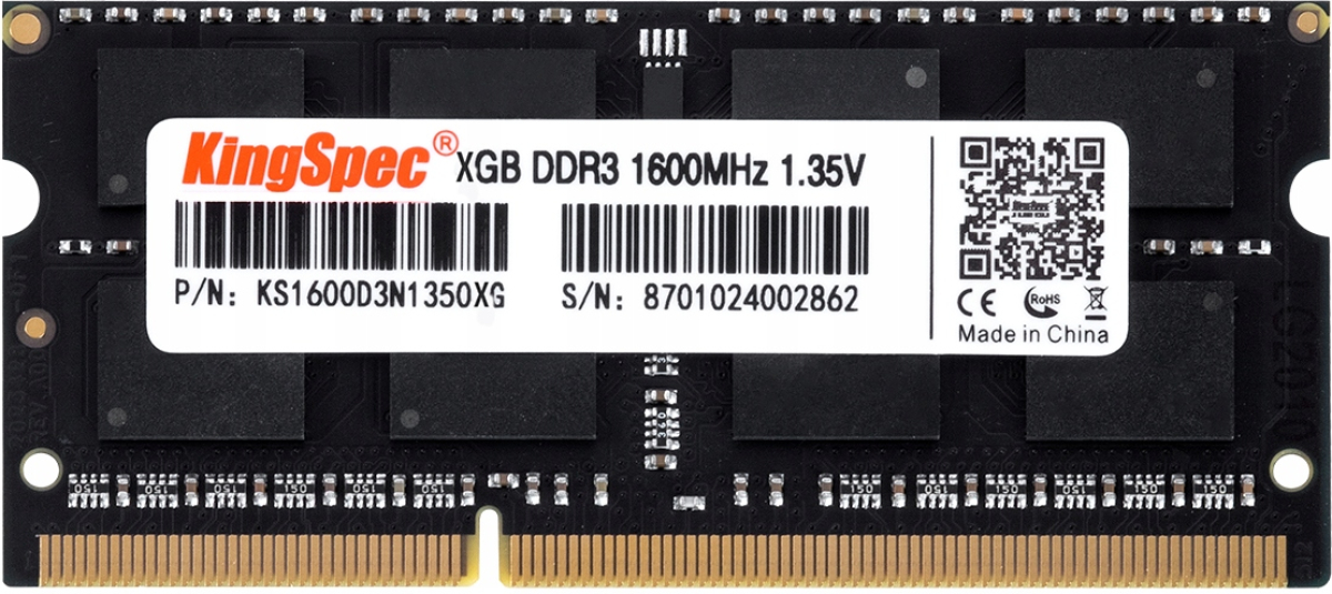 Памет 8G DDR3L 1600 KINGSPEC SоDIMM - KS1600D3N13508Gна ниска цена с бърза доставка - BestPC.BG