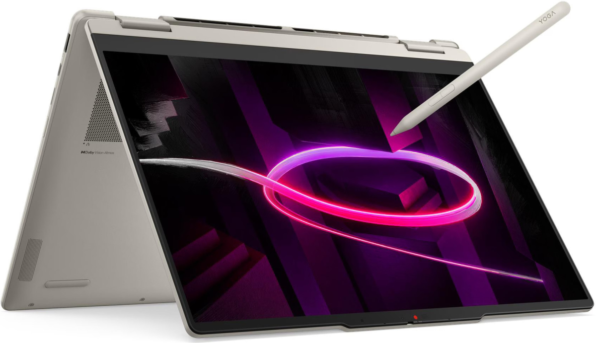 Лаптоп Lenovo Yoga 7 2-in-1 14AGP11, 14.0", 2.8K, Touchscreen, AMD Ryzen AI 7 445, AMD Radeon 840M, 32 GB, 1 TB SSD, Windows 11 Home, Бежовна ниска цена с бърза доставка - BestPC.BG