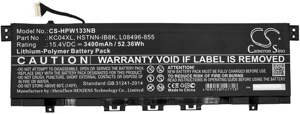 Батерия за лаптоп HP ENVY 13-AH0000, HSTNN-IB8K, TPN-W133, LIPo, 15.4V, 3400mAh, Cameron Sinoна ниска цена с бърза доставка - BestPC.BG