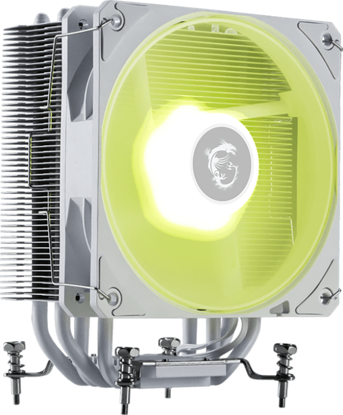 Охладител за процесор MSI MAG COREFROZR AA13 WHITE, 1x120mm ARGB Fan, TDP 240W, Direct Touch Heat-pipes, Intel LGA 1700-1851, AMD AM5-AM4, Бялна ниска цена с бърза доставка - BestPC.BG