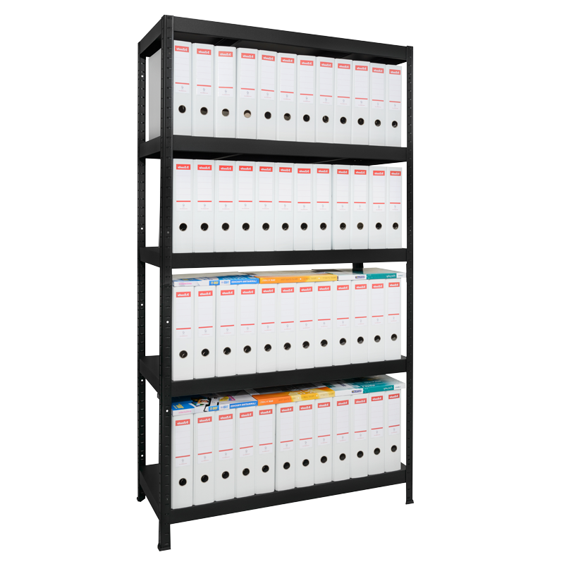 Метален стелаж HARD 180x90x40 см, до 130 кг на рафт - черенна ниска цена с бърза доставка - BestPC.BG