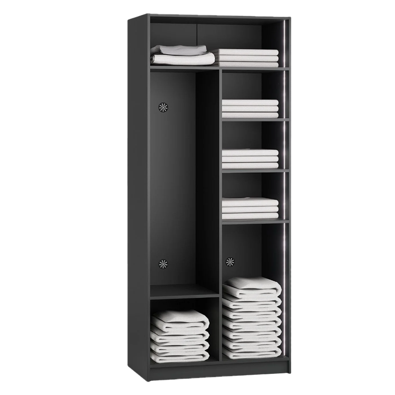 Двукрилен гардероб YORK - графитна ниска цена с бърза доставка - BestPC.BG