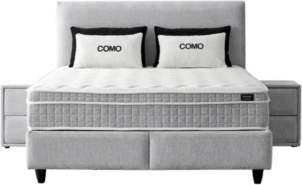 Тапицирана спалня с матрак COMO 160 x 200 - сребърен ANна ниска цена с бърза доставка - BestPC.BG