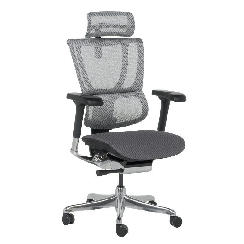 Ергономичен стол ERGOHUMAN IOO ELITE 2 - черна рамка - сивна ниска цена с бърза доставка - BestPC.BG