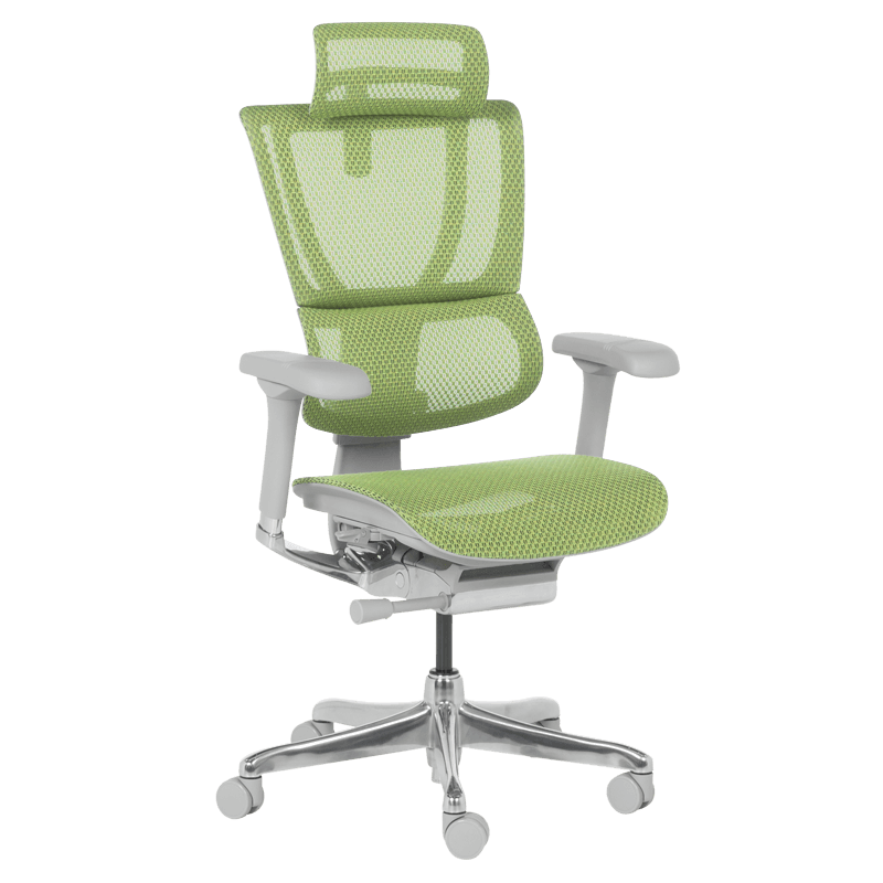 Ергономичен стол ERGOHUMAN IOO ELITE 2 - сива рамка - зеленна ниска цена с бърза доставка - BestPC.BG