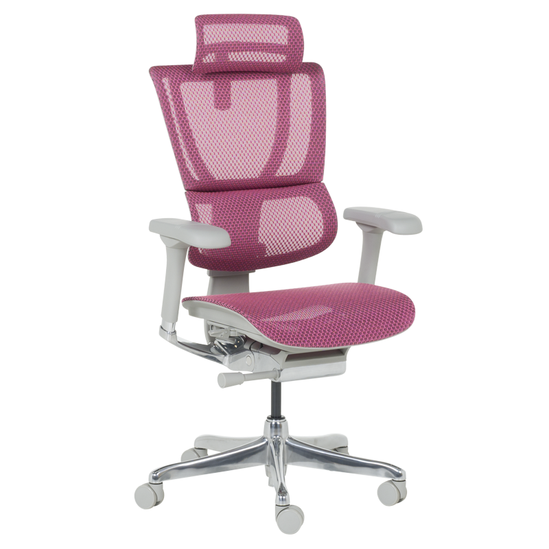 Ергономичен стол ERGOHUMAN IOO ELITE 2 - сива рамка - розовна ниска цена с бърза доставка - BestPC.BG