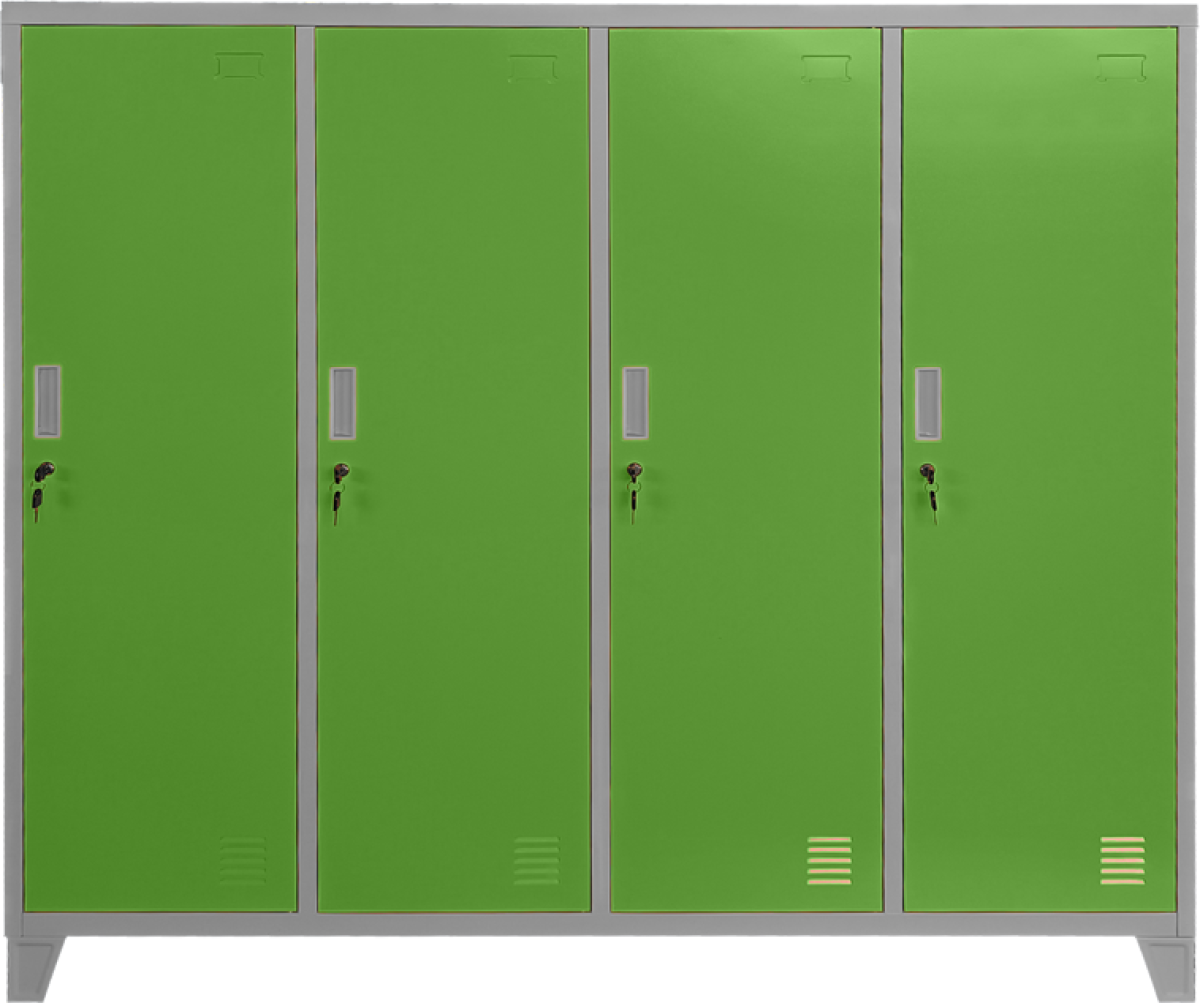 Метален шкаф Carmen CR-1604-4 JZ - сив / зеленна ниска цена с бърза доставка - BestPC.BG