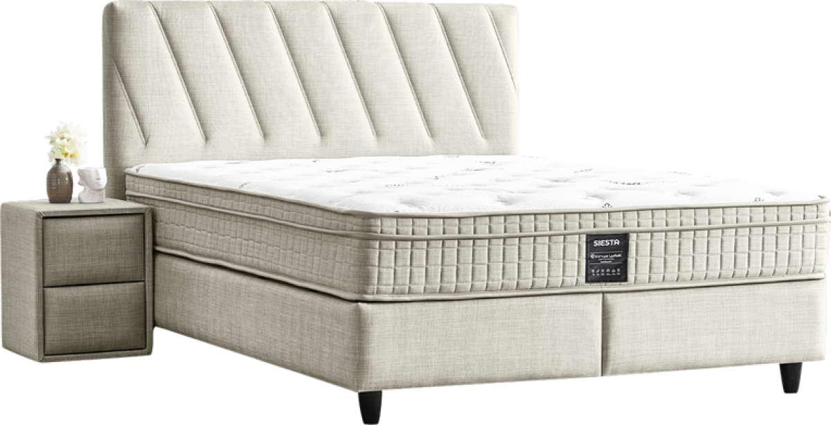 Тапицирана спалня с матрак SIESTA 160 x 200 - крем 01на ниска цена с бърза доставка - BestPC.BG