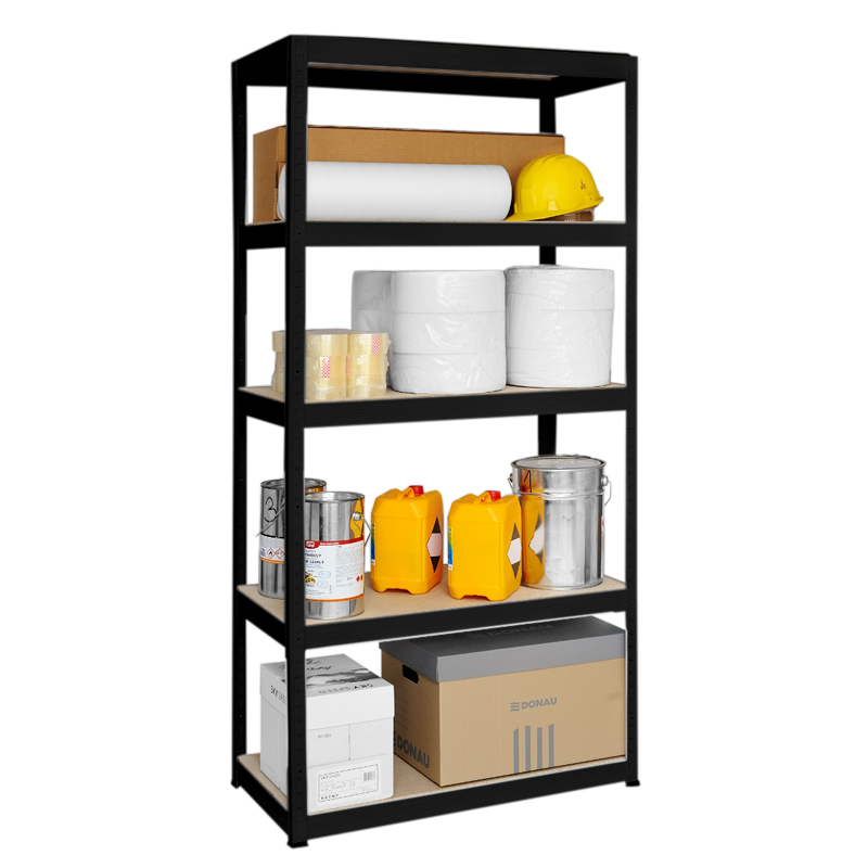 Метален стелаж STAR 180x90x45 см, до 275 кг на рафт - черенна ниска цена с бърза доставка - BestPC.BG