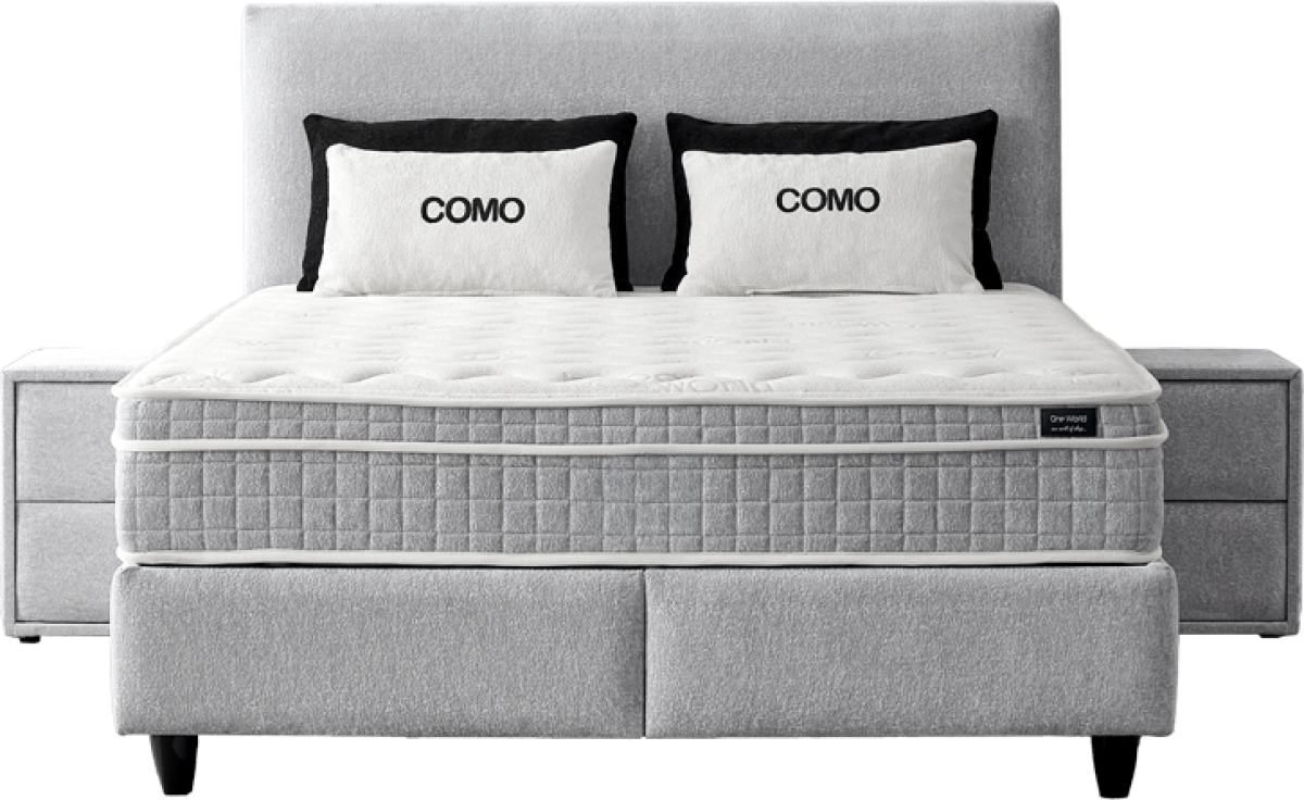 Тапицирана спалня с матрак COMO 180 x 200 - сребърен ANна ниска цена с бърза доставка - BestPC.BG