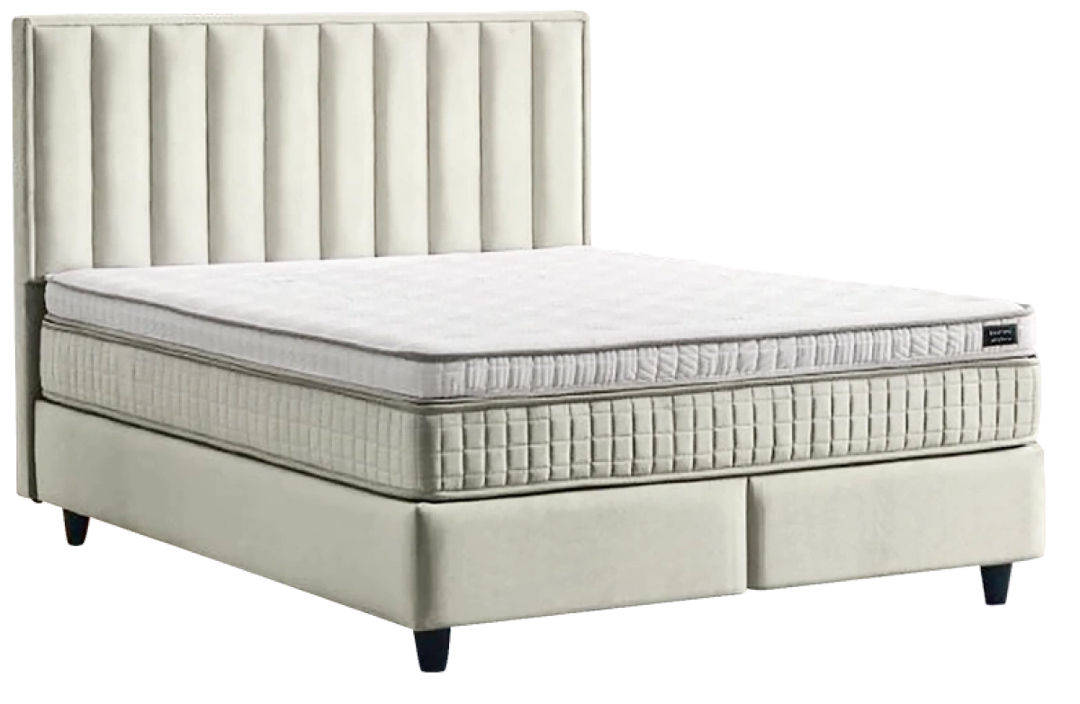 Тапицирана спалня с матрак PERRY LUX 180 x 200 - крем 01на ниска цена с бърза доставка - BestPC.BG