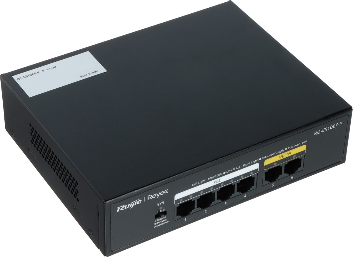 Комутатор/Суич Reyee RG-ES106F-Pна ниска цена с бърза доставка - BestPC.BG