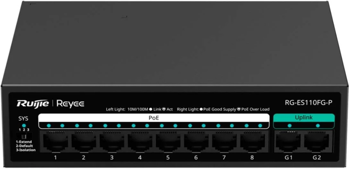 Комутатор/Суич Reyee RG-ES110FG-Pна ниска цена с бърза доставка - BestPC.BG
