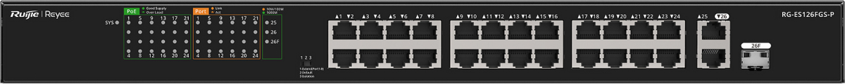 Комутатор/Суич Reyee RG-ES126FGS-Pна ниска цена с бърза доставка - BestPC.BG