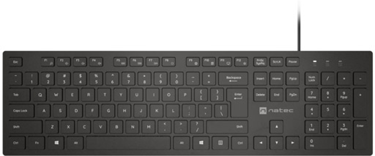 Клавиатура Natec Keyboard Herring Glow US, Slim, Чернана ниска цена с бърза доставка - BestPC.BG