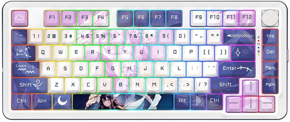 Клавиатура Redragon Cyrus Pro Anime K681ACG-RGB-PRO, геймърска, механична, Bluetooth 5.0, RGB осветление, бялна ниска цена с бърза доставка - BestPC.BG