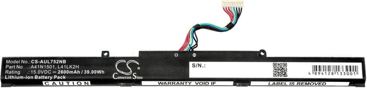 Батерия за лаптоп ASUS GL752JW, VivoBook Pro N552VW-FI035T, VivoBook Pro N752VX-GC084T, A41N1501, LiIon, 15V, 2600mAh, CAMERON SINOна ниска цена с бърза доставка - BestPC.BG