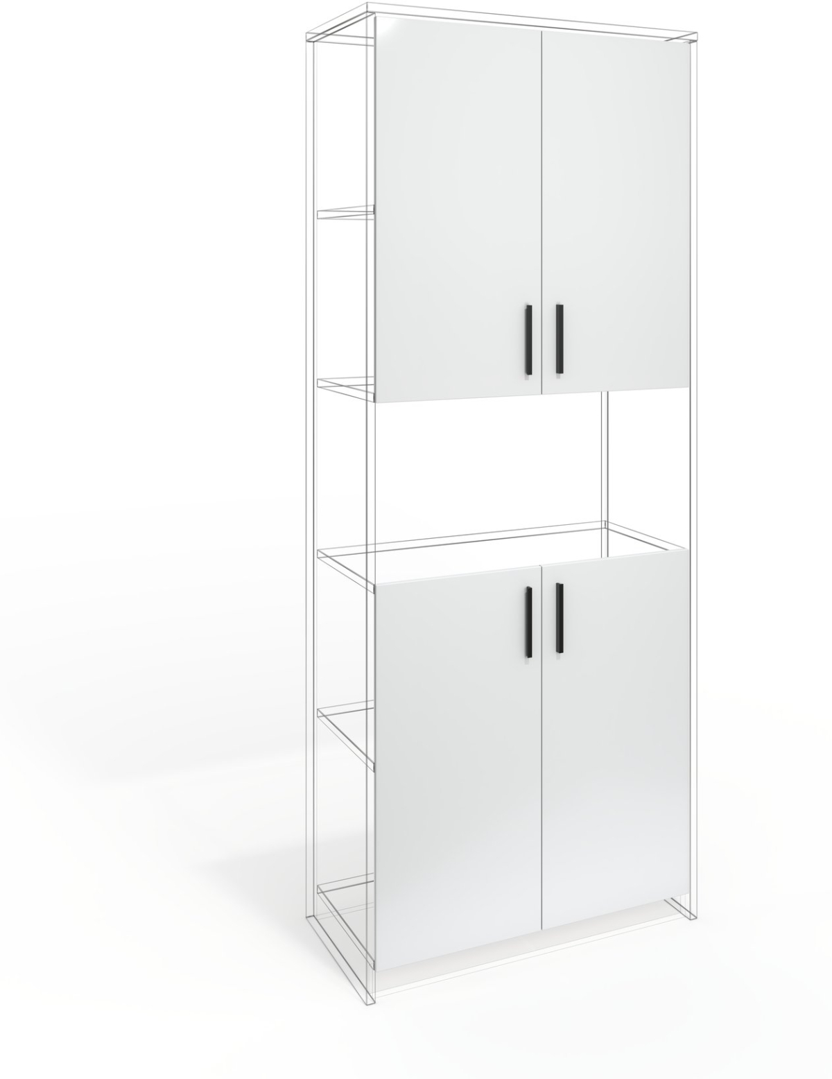 Врата RFG RV3 Monaco, 380 х 18 х 760 mm, ПДЧ 18 mm, 4 броя в комплект, бялна ниска цена с бърза доставка - BestPC.BG