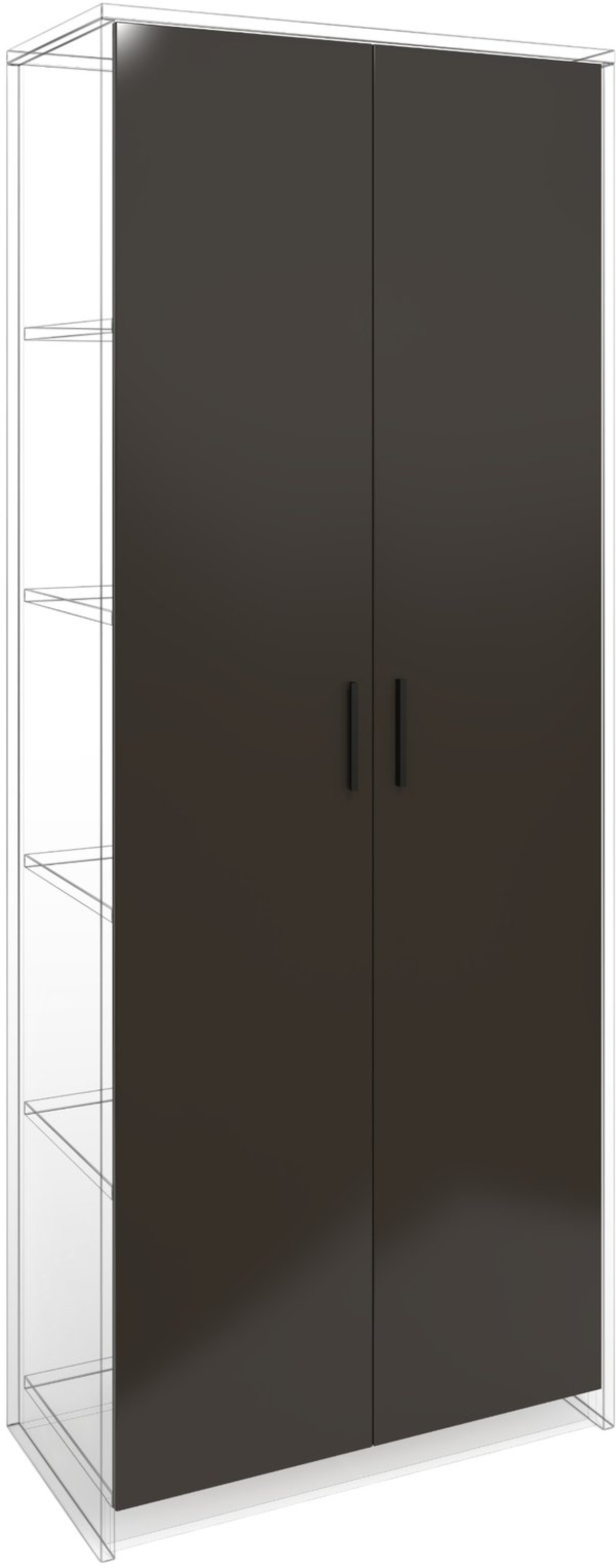 Врата RFG RV1 Milano, 380 х 18 х 1920 mm, ПДЧ 18 mm, 2 броя в комплект, тъмносивна ниска цена с бърза доставка - BestPC.BG