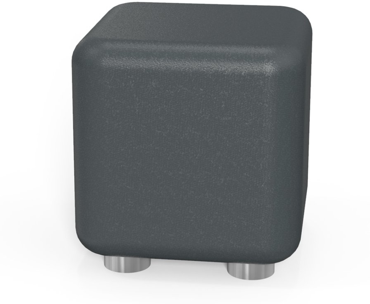 Табуретка RFG Cube, квадратна, екокожа, 60 х 60 х 43 cm, цвят графитна ниска цена с бърза доставка - BestPC.BG