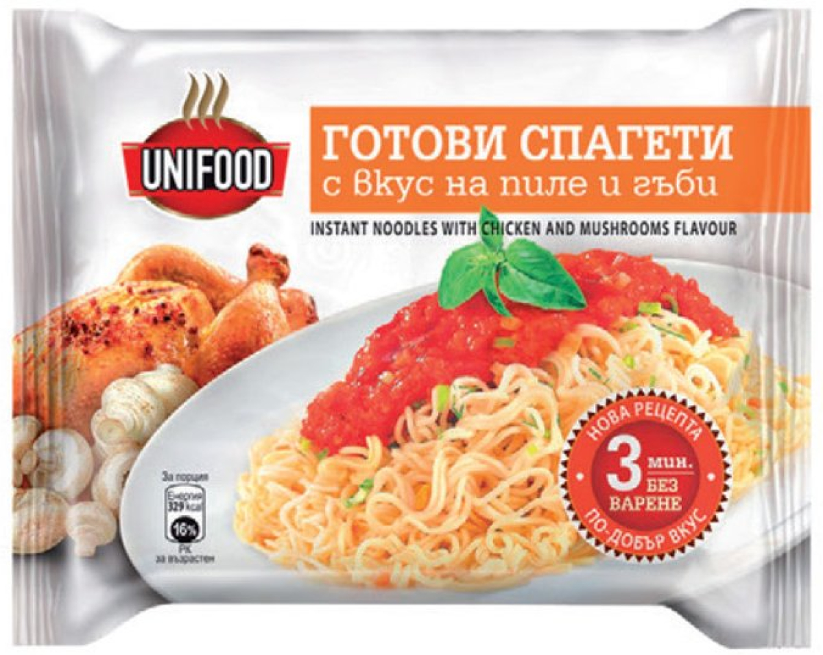 Uni Food Спагети, инстантни, с пиле и гъби, 70 gна ниска цена с бърза доставка - BestPC.BG