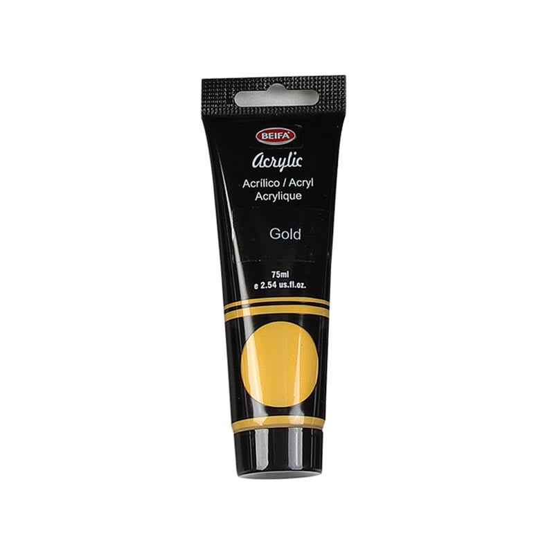 Beifa Акрилна боя, в тубичка, 75 ml, златистана ниска цена с бърза доставка - BestPC.BG
