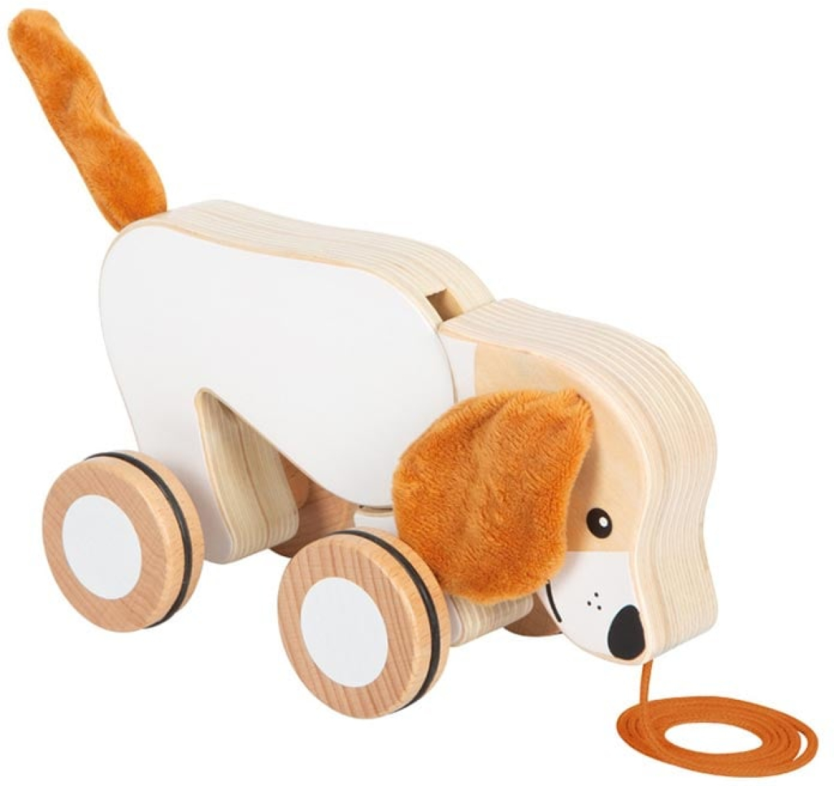 Small Foot Кученце за дърпане, дървено, с шумящи ушина ниска цена с бърза доставка - BestPC.BG