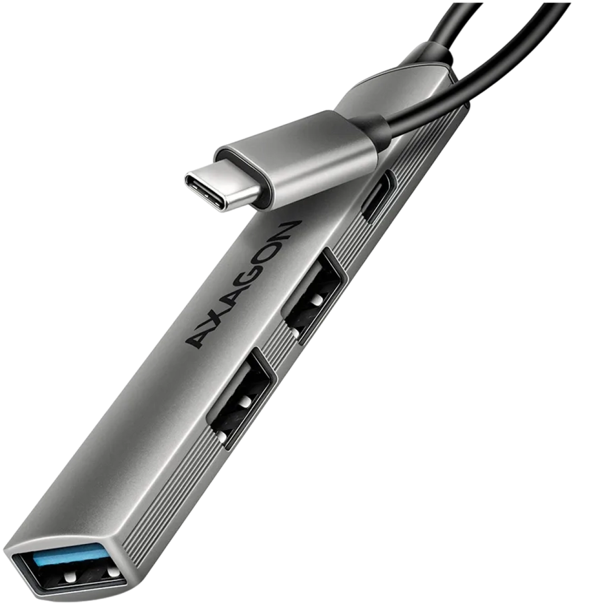 USB Хъб AXAGON HUE-STC ALU STRIP USB-C Hub, 4 Портана ниска цена с бърза доставка - BestPC.BG