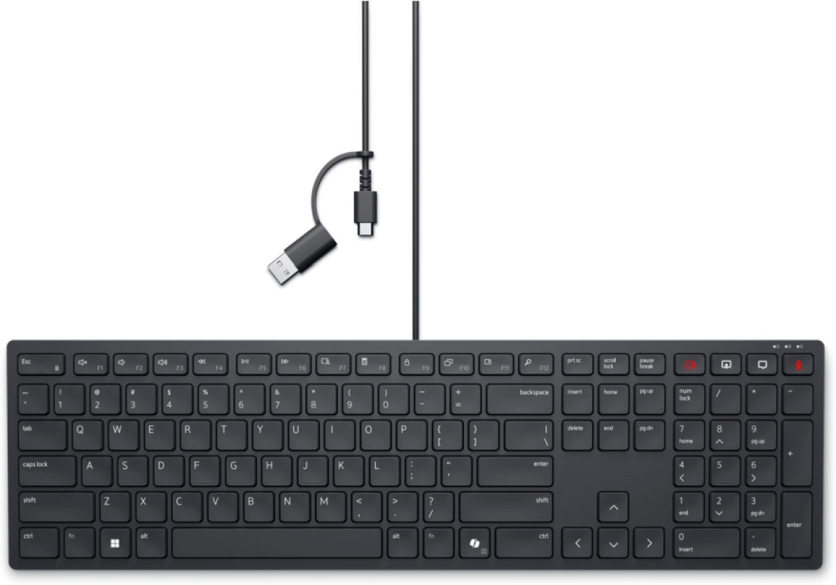 Клавиатура Dell Pro Wired Collaboration Keyboard - KB525C - US International (QWERTY)на ниска цена с бърза доставка - BestPC.BG