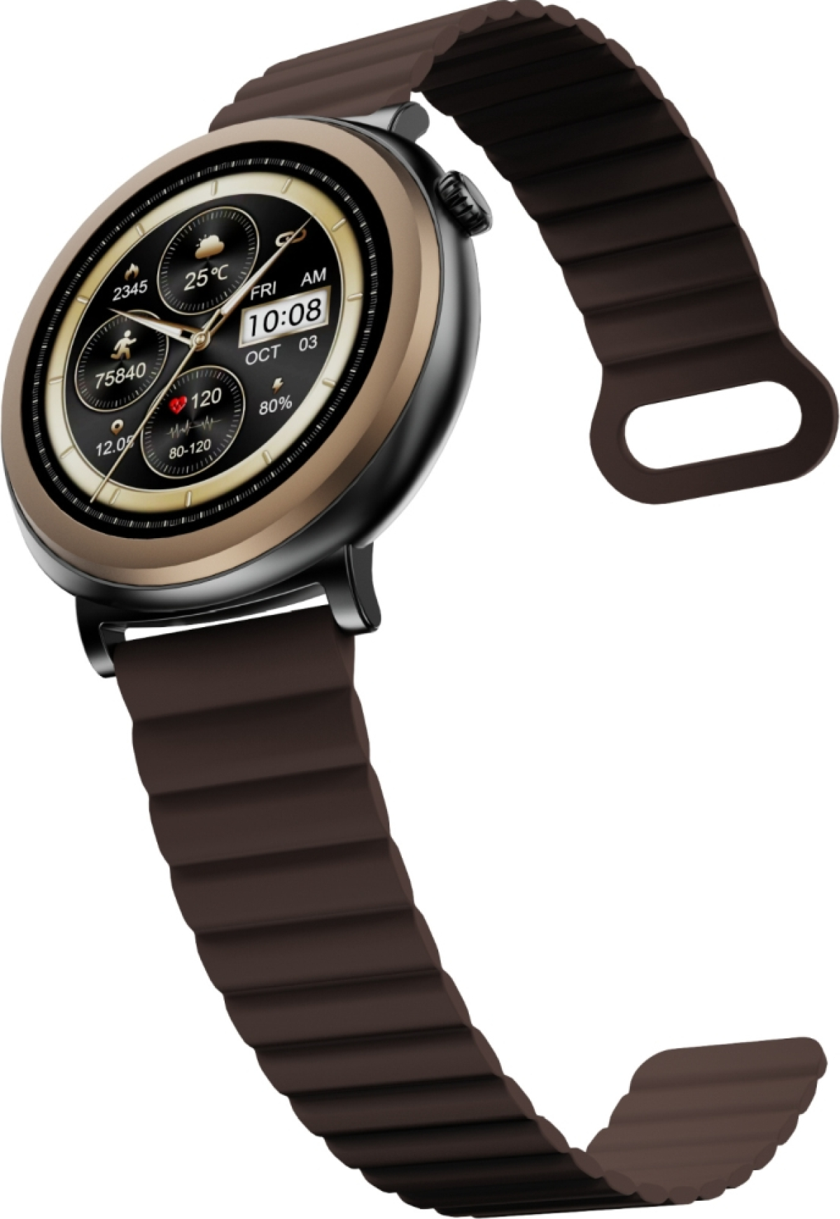 Смарт часовник HiFuture Aurora, 1.43" AMOLED, Bluetooth Call, IP68 Водоустойчив, Магнитна каишка, Кафявна ниска цена с бърза доставка - BestPC.BG